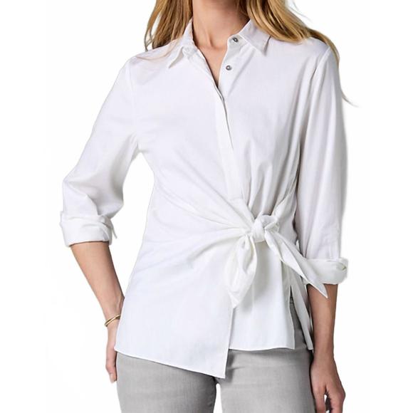 NIC + ZOE Tops - NEW NIC + ZOE side tie shirt in paper white